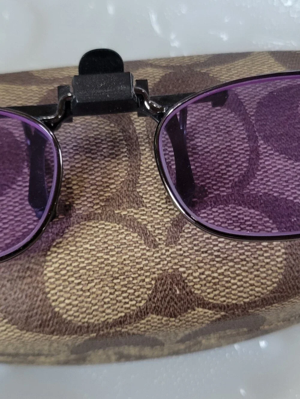 COACH Women's Black Front Eyeglasses with Pink Temples